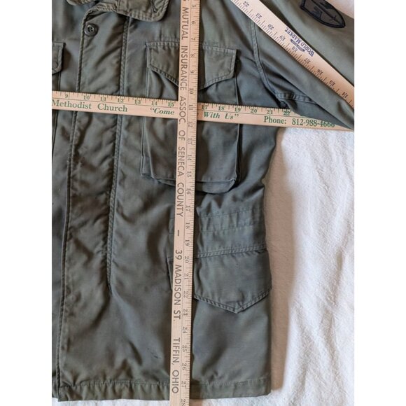 Vintage 60s 70s US Military Cold Weather Cargo Field Jacket Faded Green Medium - Picture 8 of 11